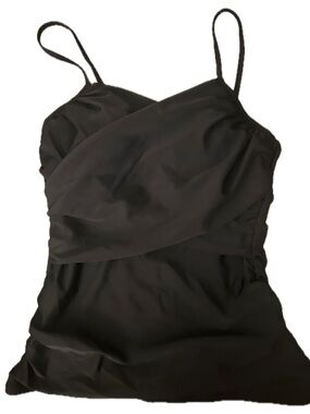Old Navy- Black Wrap-Front Underwire Tankini Top